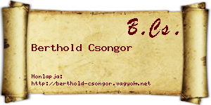 Berthold Csongor névjegykártya